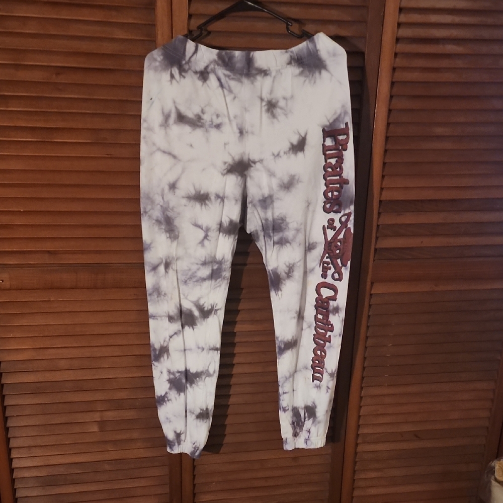 Disney Pirates of the Caribbean Tie-Dye Joggers - Black and White